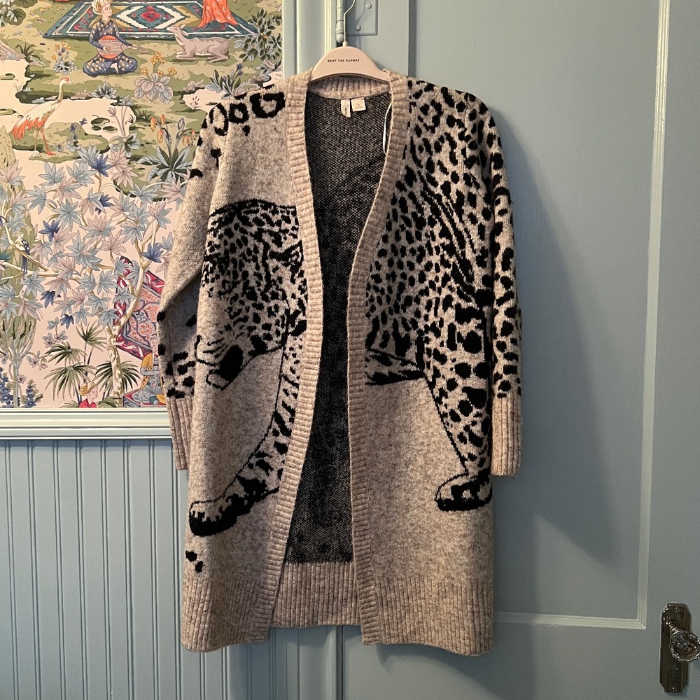 Anthropologie Cheetah Long Sweater Cardigan